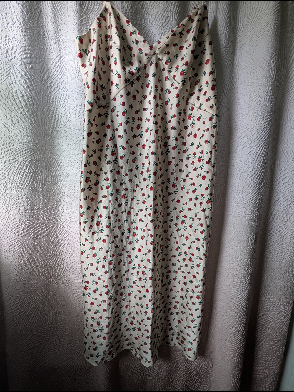 Rose Spaghetti Strap Slip Dress